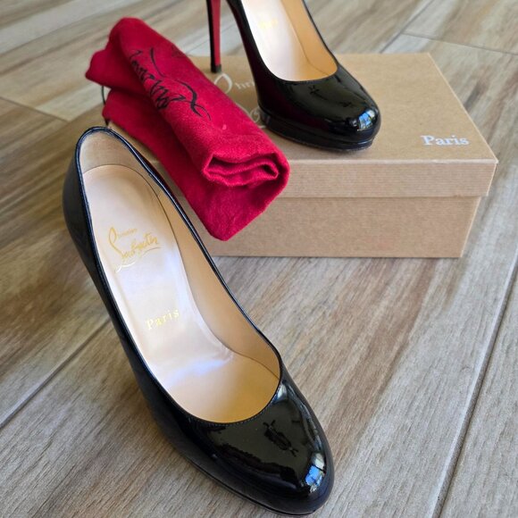 Christian Louboutin Bianca Black Patent Leather Pumps Eur. 36.5 - Picture 2 of 15
